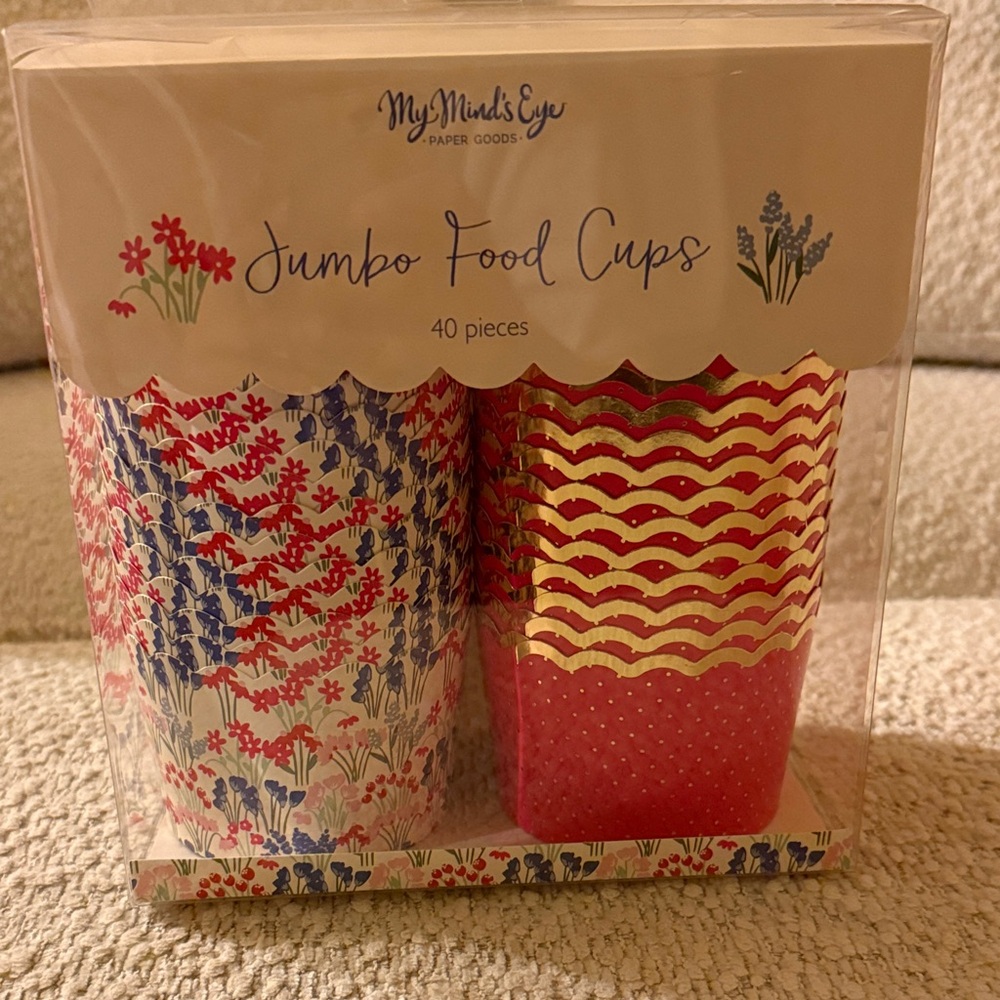 Jumbo Food Cups - Red, Blue, Gold